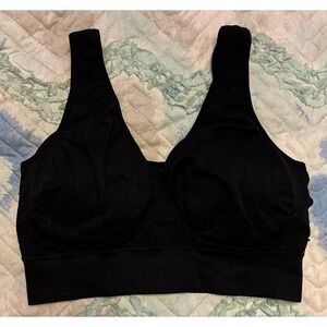 Women's Black Microfiber Seamless Stretch Low Impact Sports Bra, Small‎